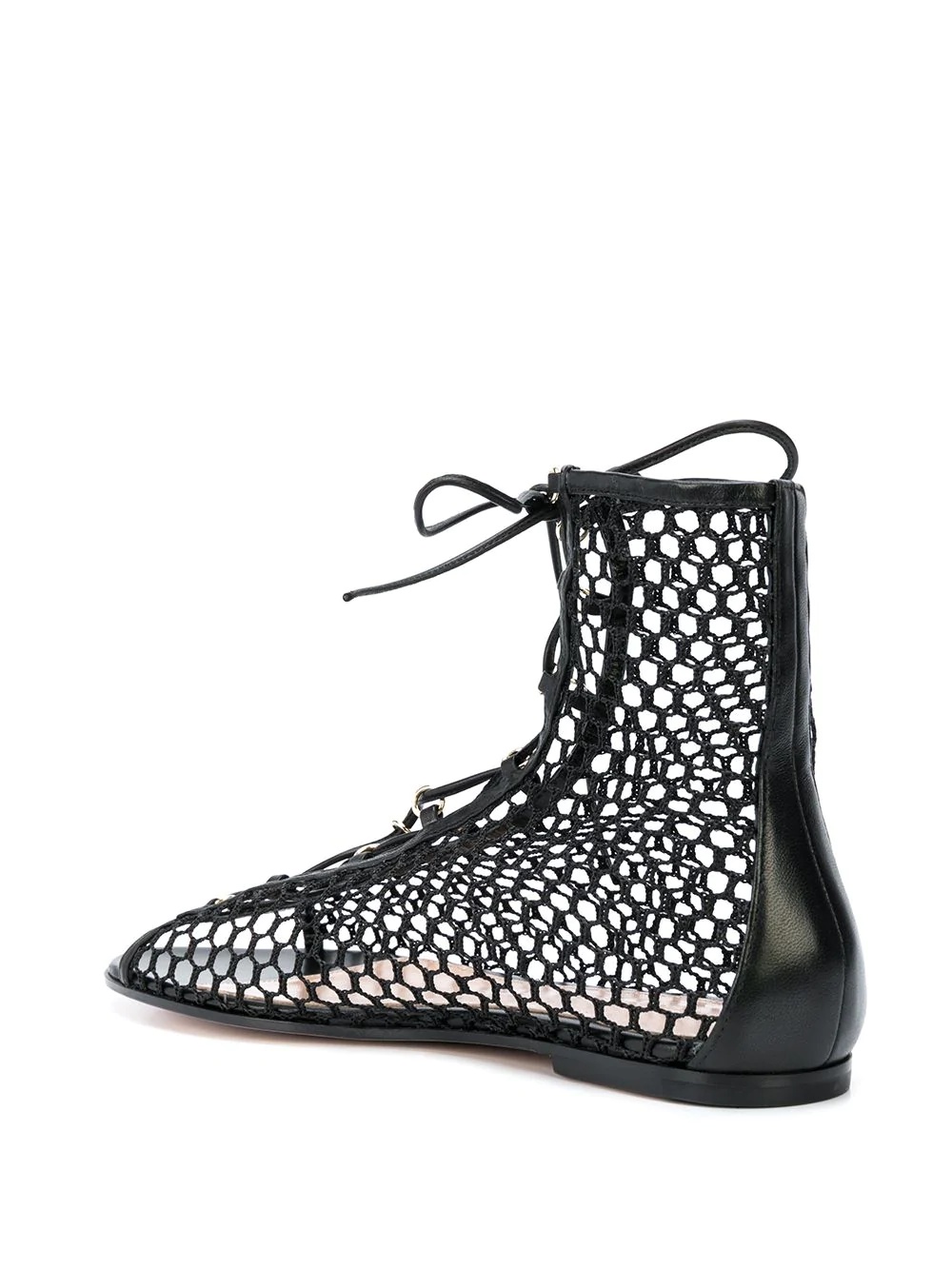 perforated lace-up sandals - 3