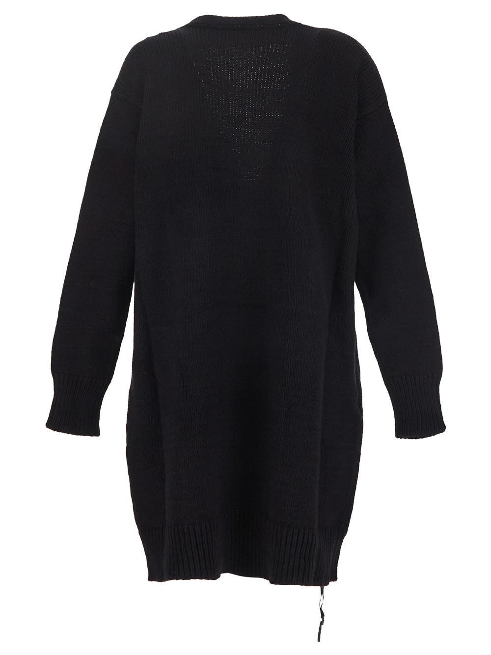 Black Cotton Cardigan - 2