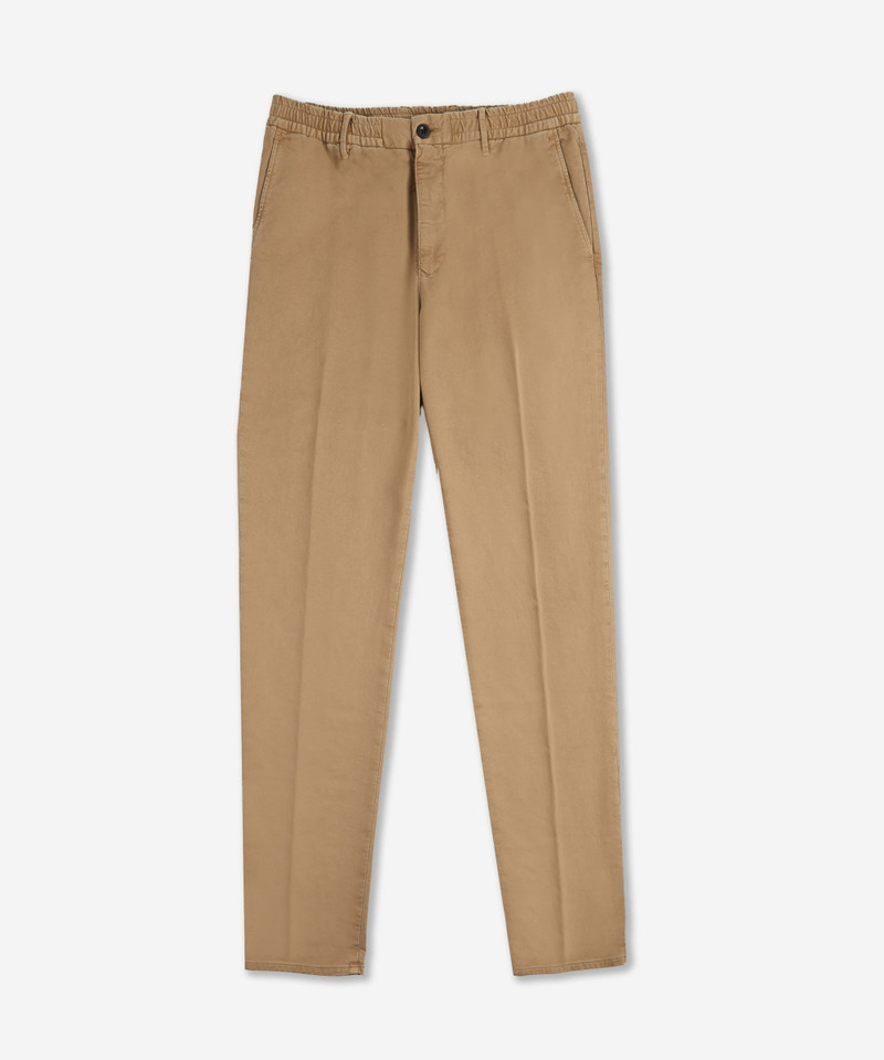 Slim-fit cotton satin trousers 1