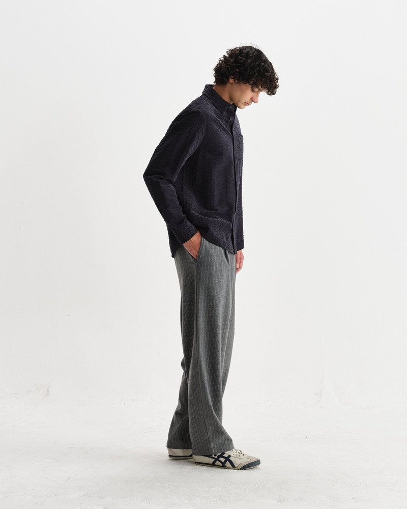 Shelly - Navy Seersucker Corduroy Shirt 5