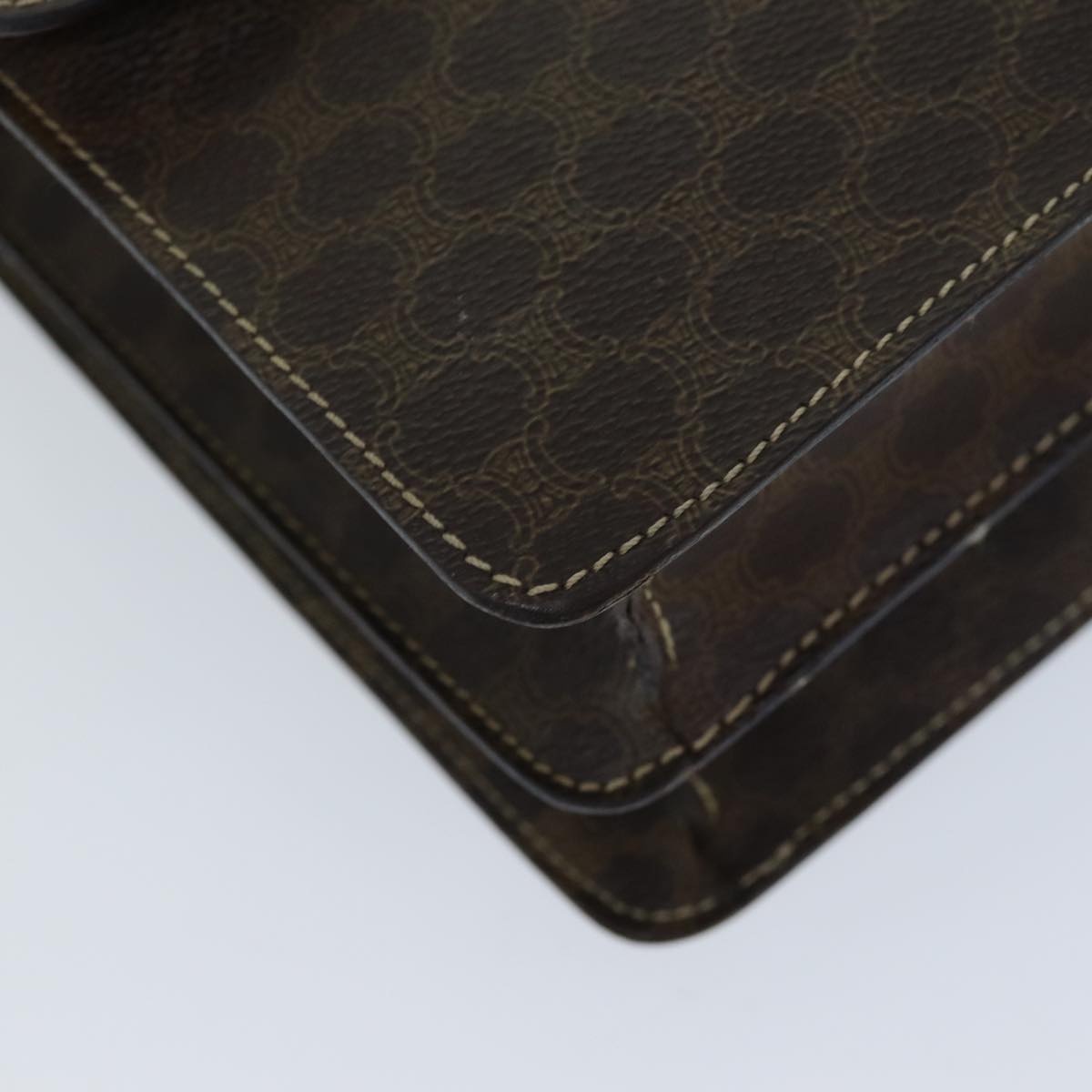 CELINE Macadam Canvas Hand Bag Pvc Brown - 15