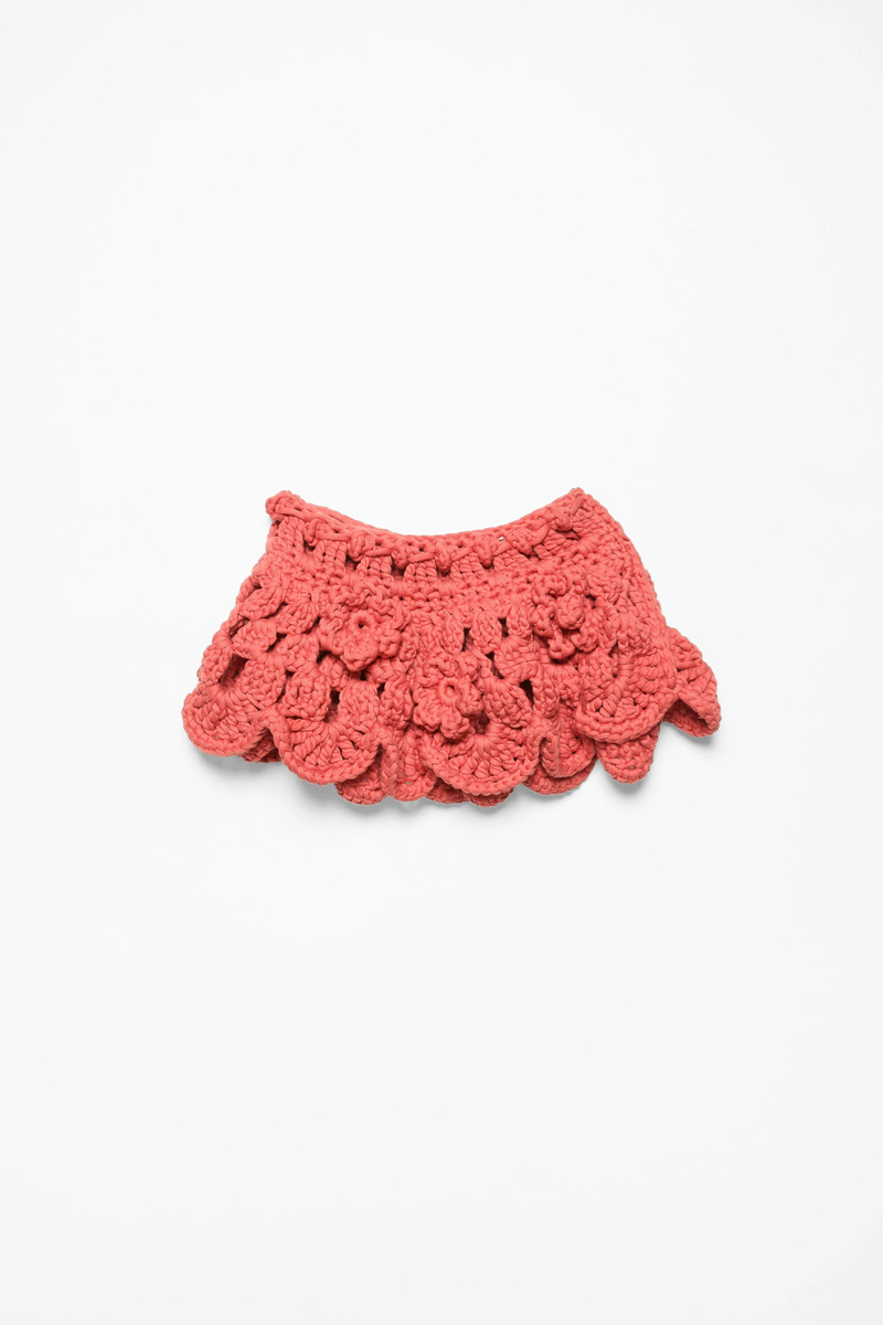 Crochet skirt - Coral red 7