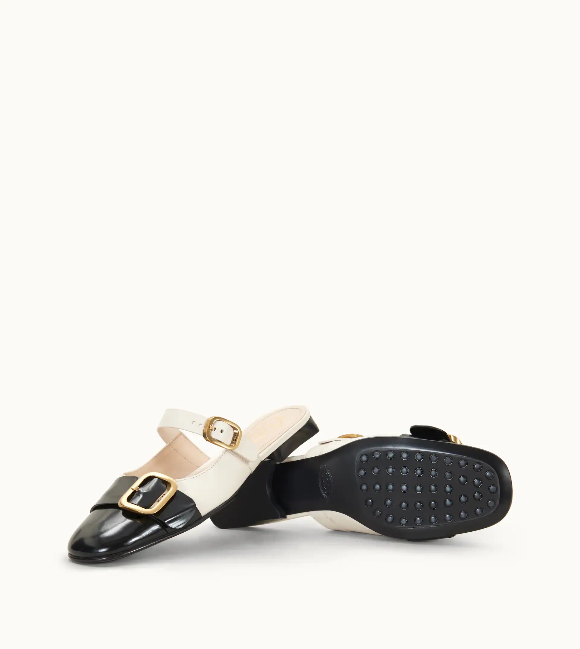 SANDALS IN LEATHER - WHITE, BLACK - 6