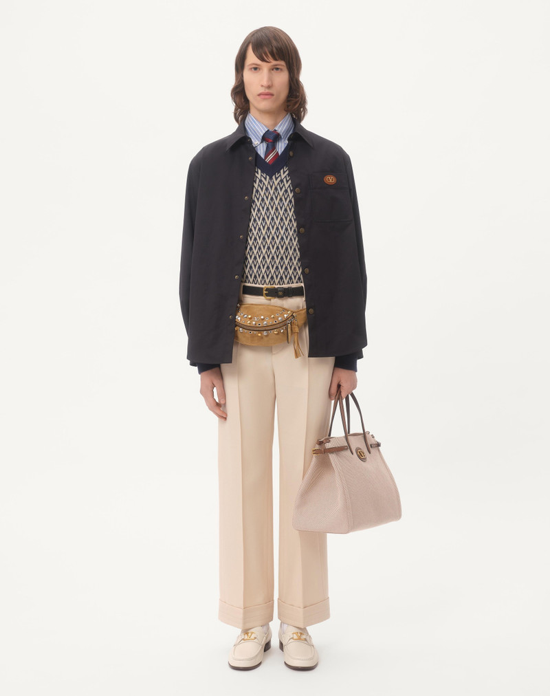Valentino NYLON SHIRT JACKET WITH RUBBERIZED V DETAIL outlook