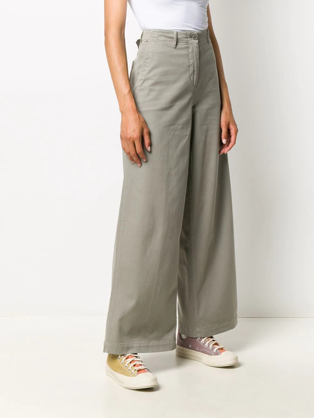 high rise wide-leg trousers - 4