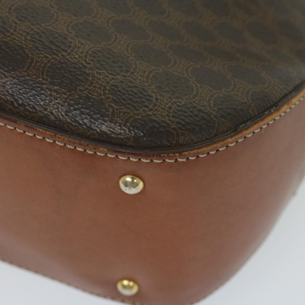 CELINE Macadam Canvas Hand Bag Pvc Leather Brown - 15
