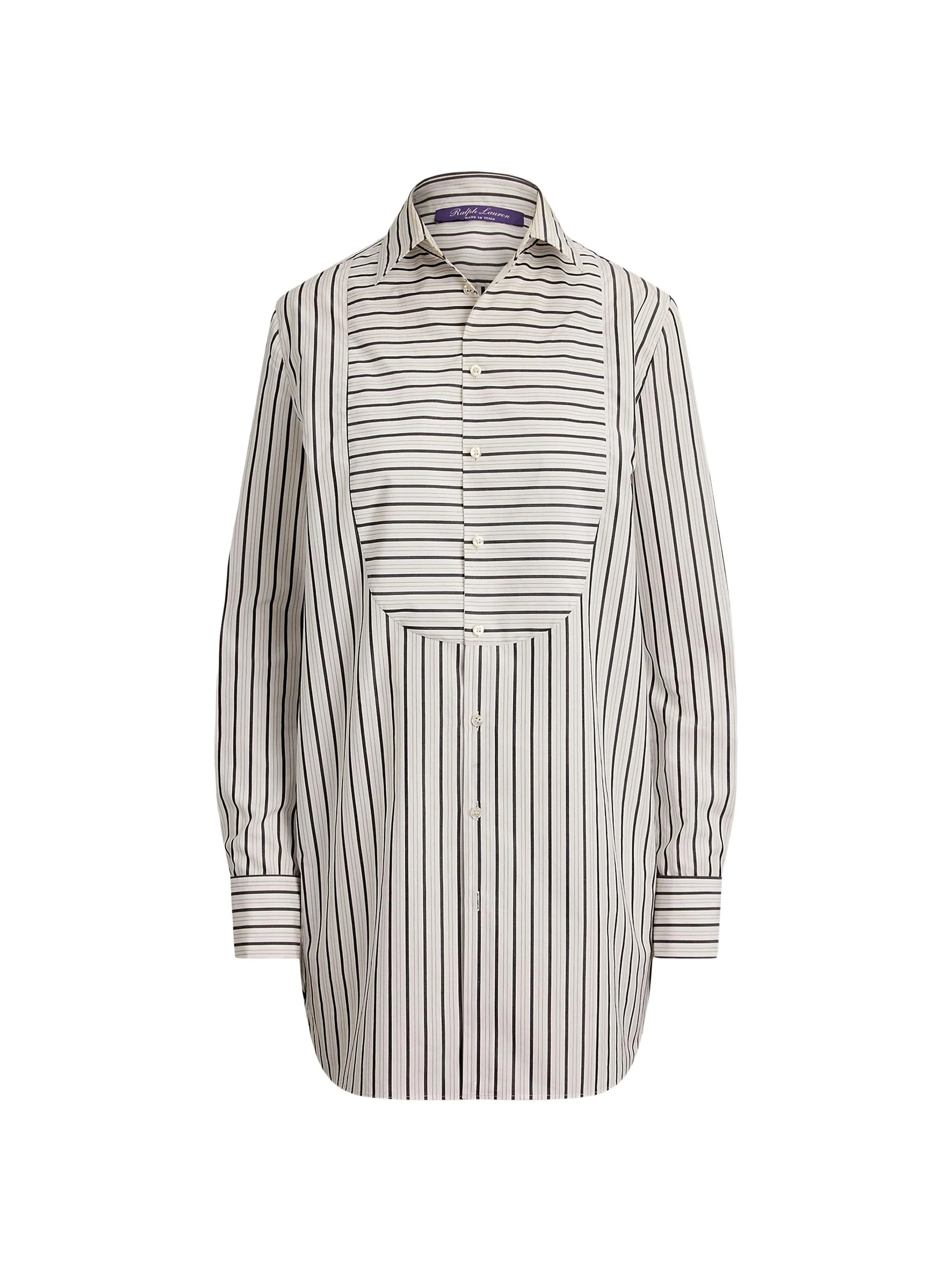 Women's Tamara Striped Cotton Shirt - Black White - 1