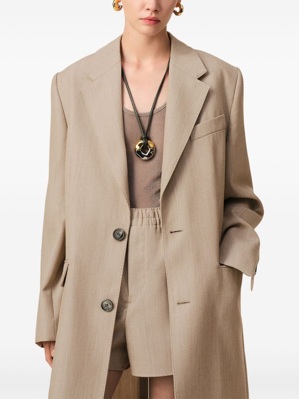 slit-detail maxi coat - 5