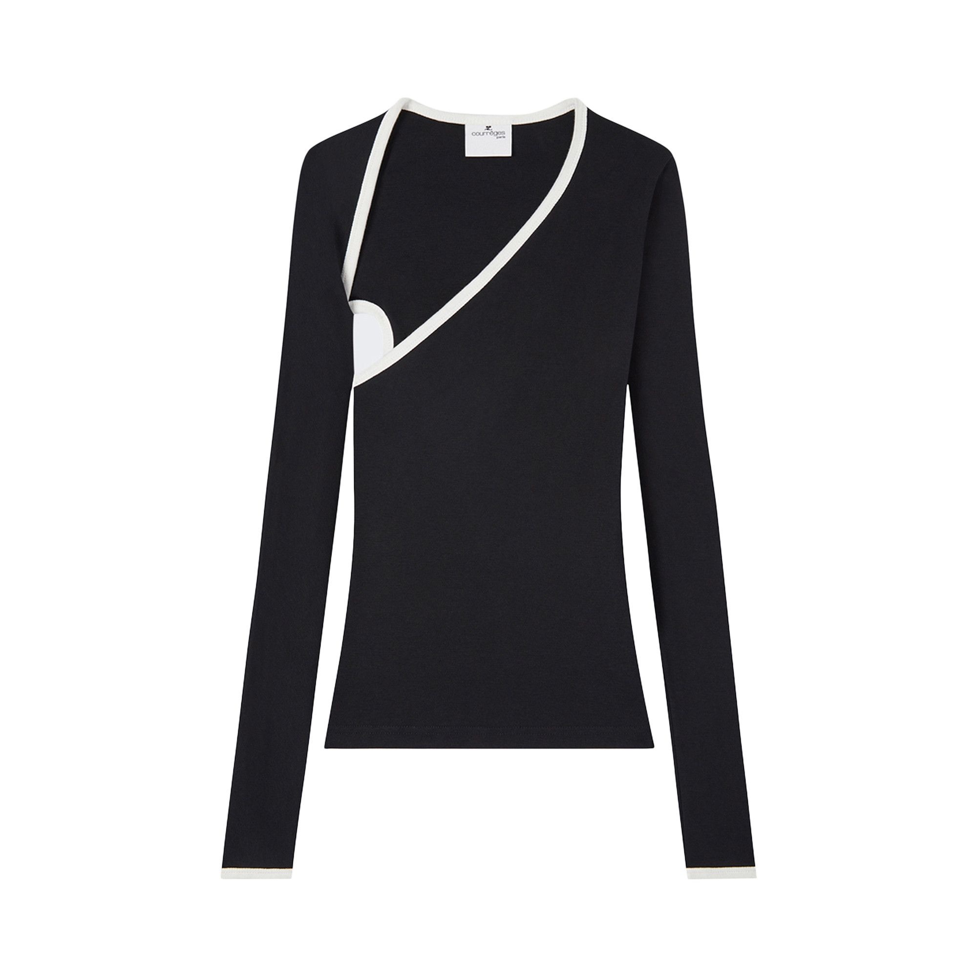 Courrèges Slash Contrast Top 'Black/Heritage White' - 1