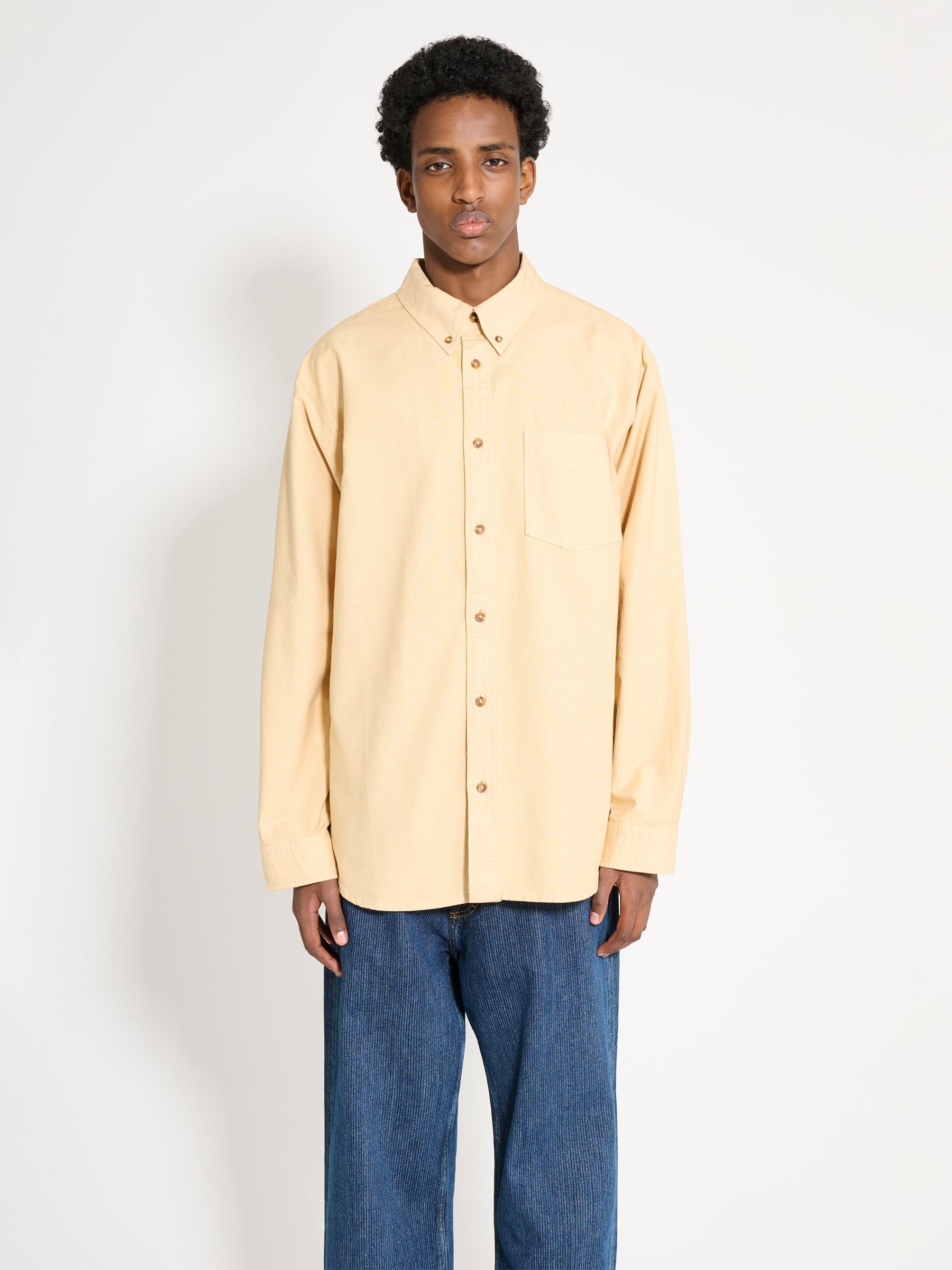 NIKE LIFE OXFORD BUTTON DOWN SHIRT SESAME - 1