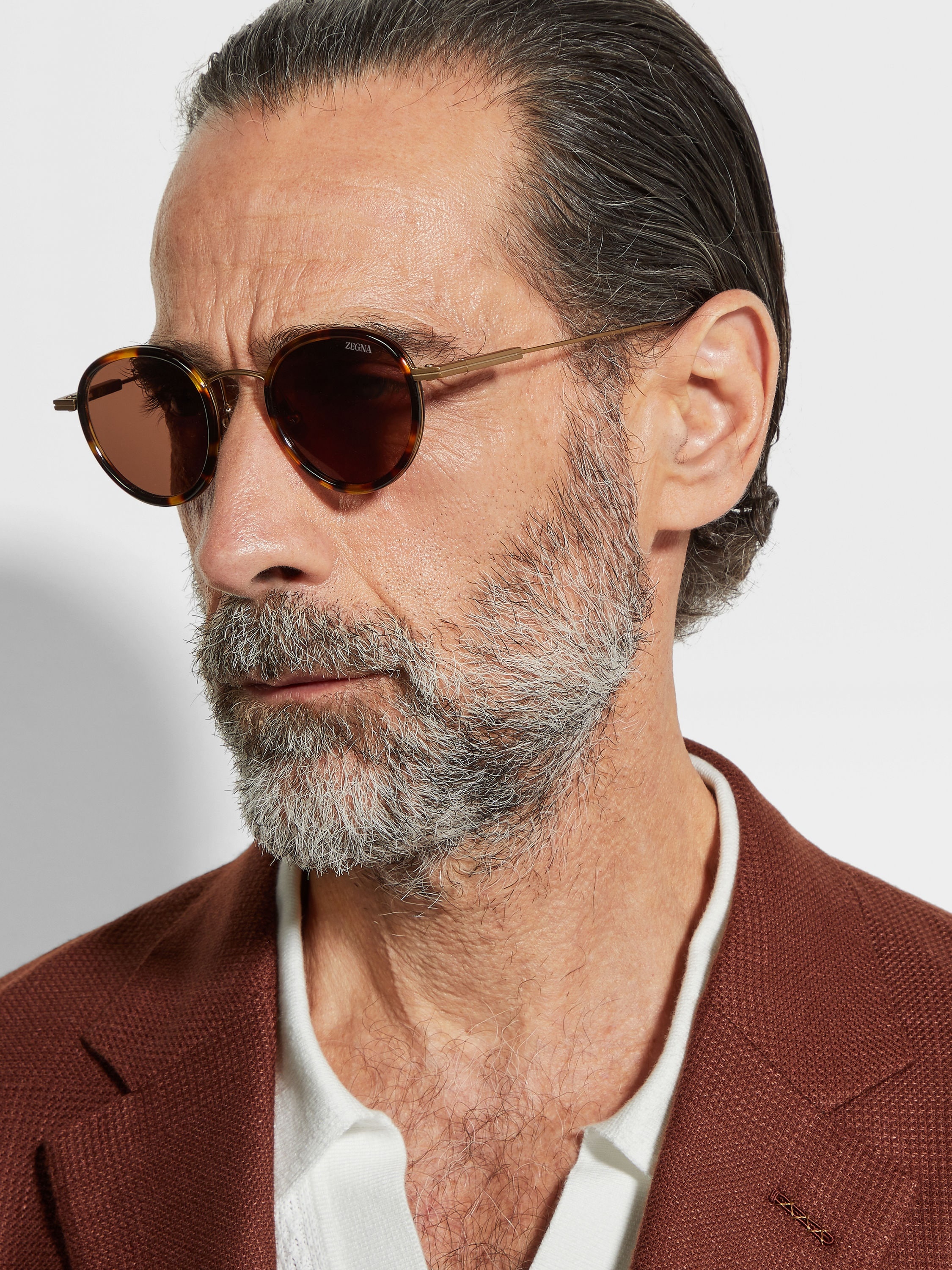 DARK HAVANA TITANIUM AND ACETATE SUNGLASSES - 4