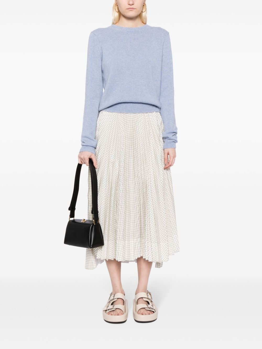 grid-pattern taffeta midi skirt - 2