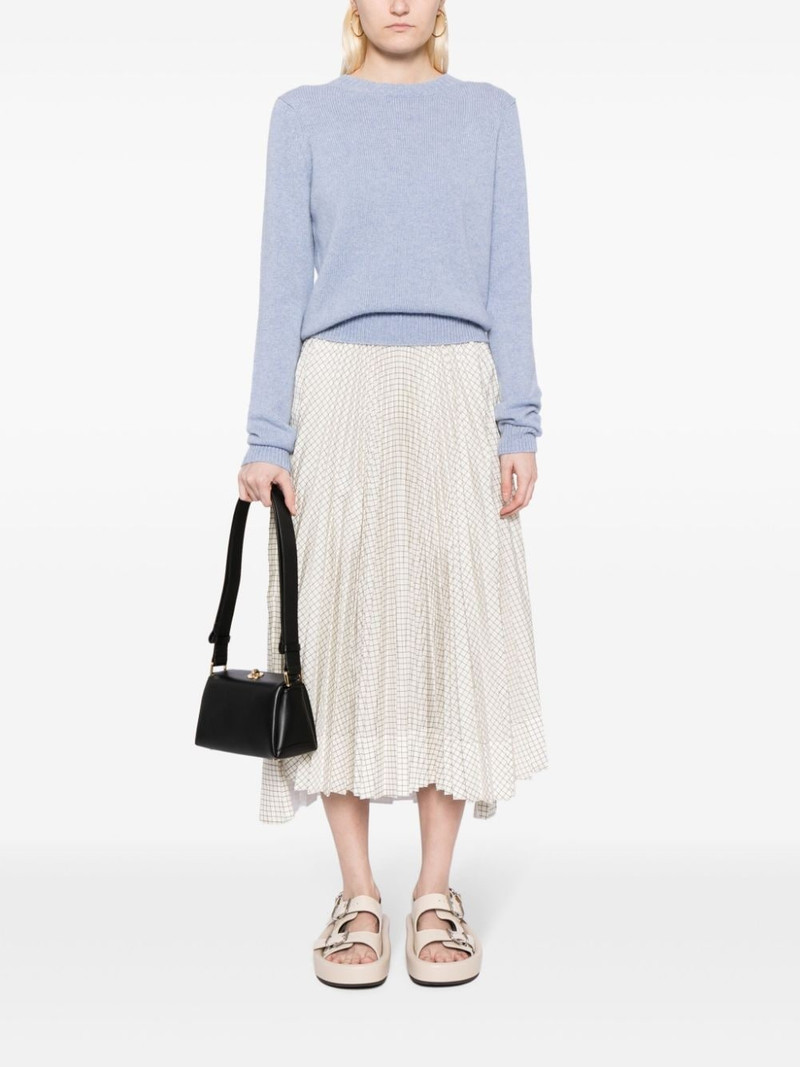 Plan C grid-pattern taffeta midi skirt outlook