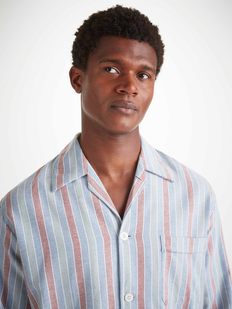 Men's Classic Fit Pajamas Kelburn 46 Brushed Cotton Blue 5