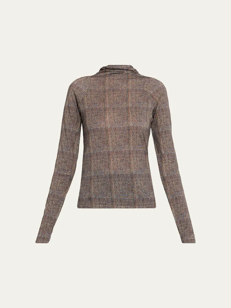 Shaw Plaid Turtleneck Top - 1