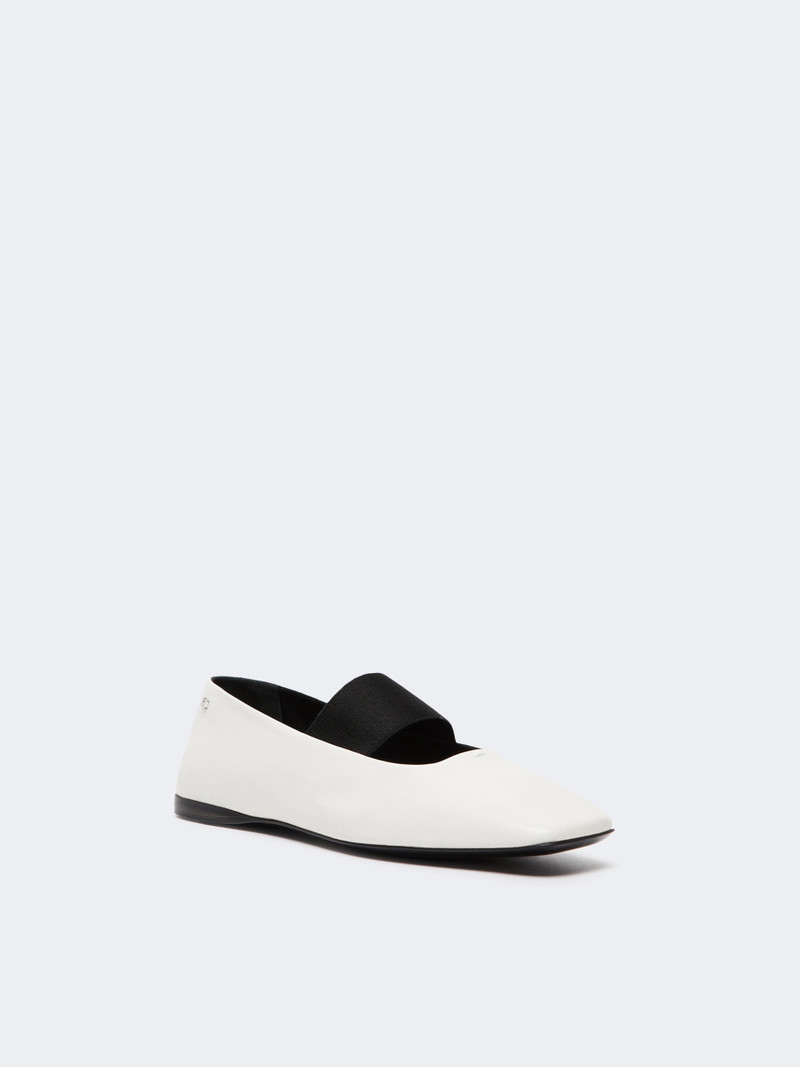 Max Mara CAUCASO Nappa leather ballet flats - IVORY outlook