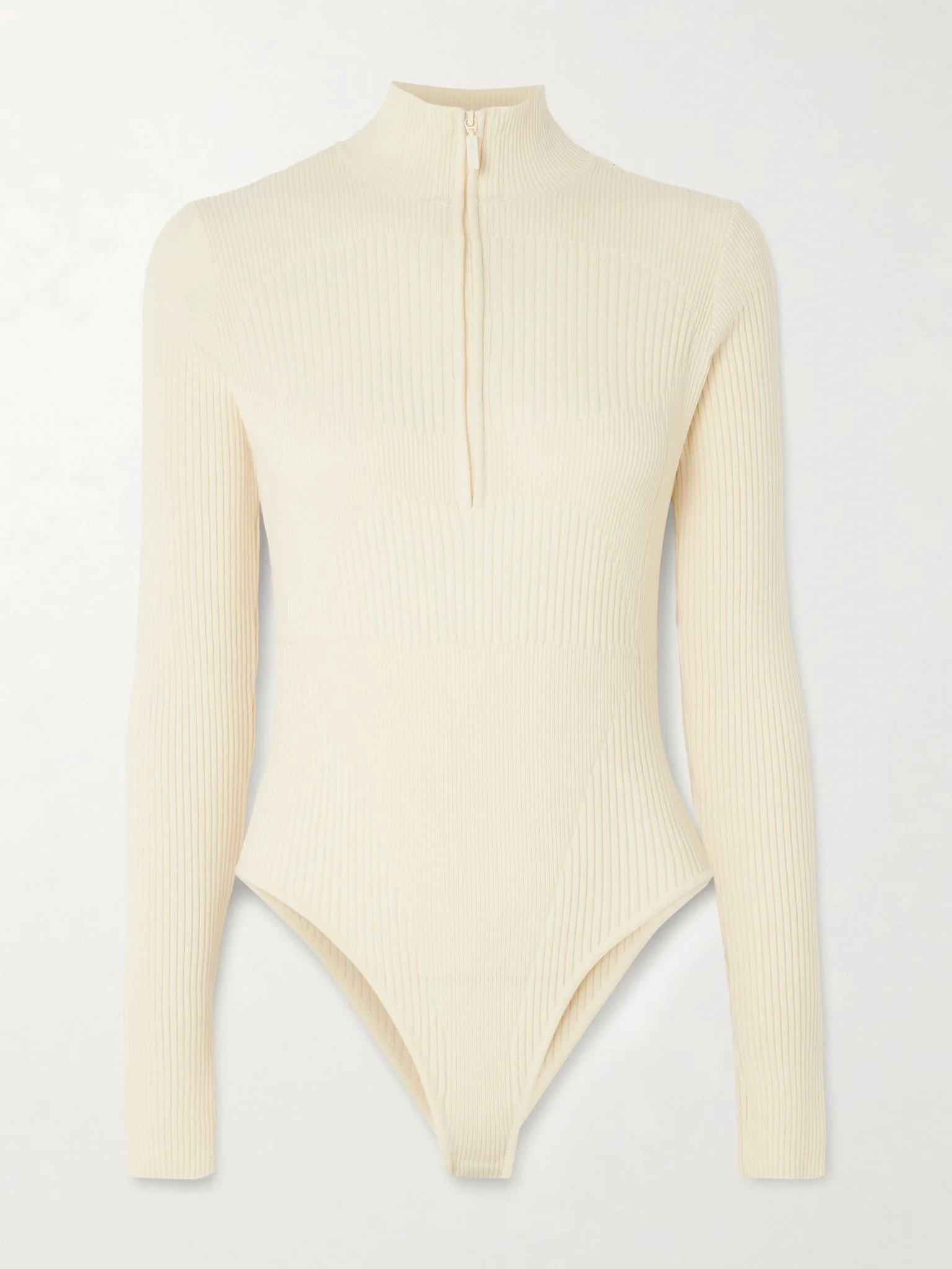 Butte ribbed merino-wool turtleneck bodysuit Ivory - 1