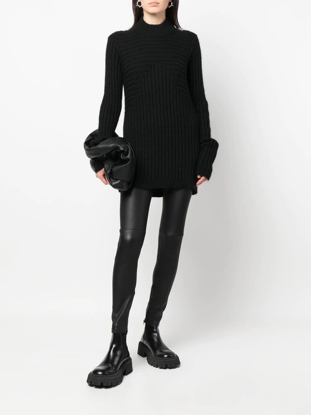 ribbed-knit long-sleeve jumper - 3