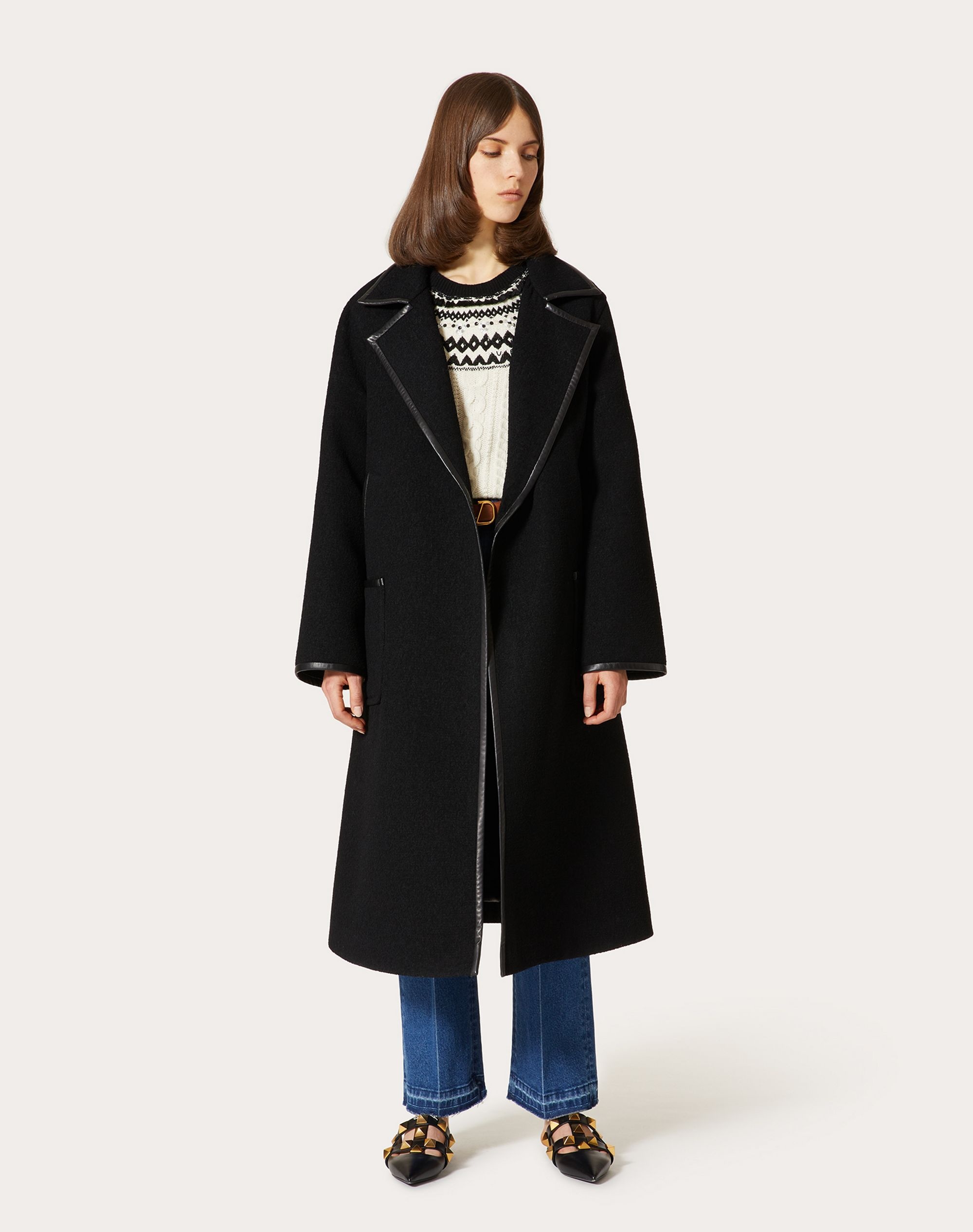 COAT WITH LEATHER DETAILS - 3
