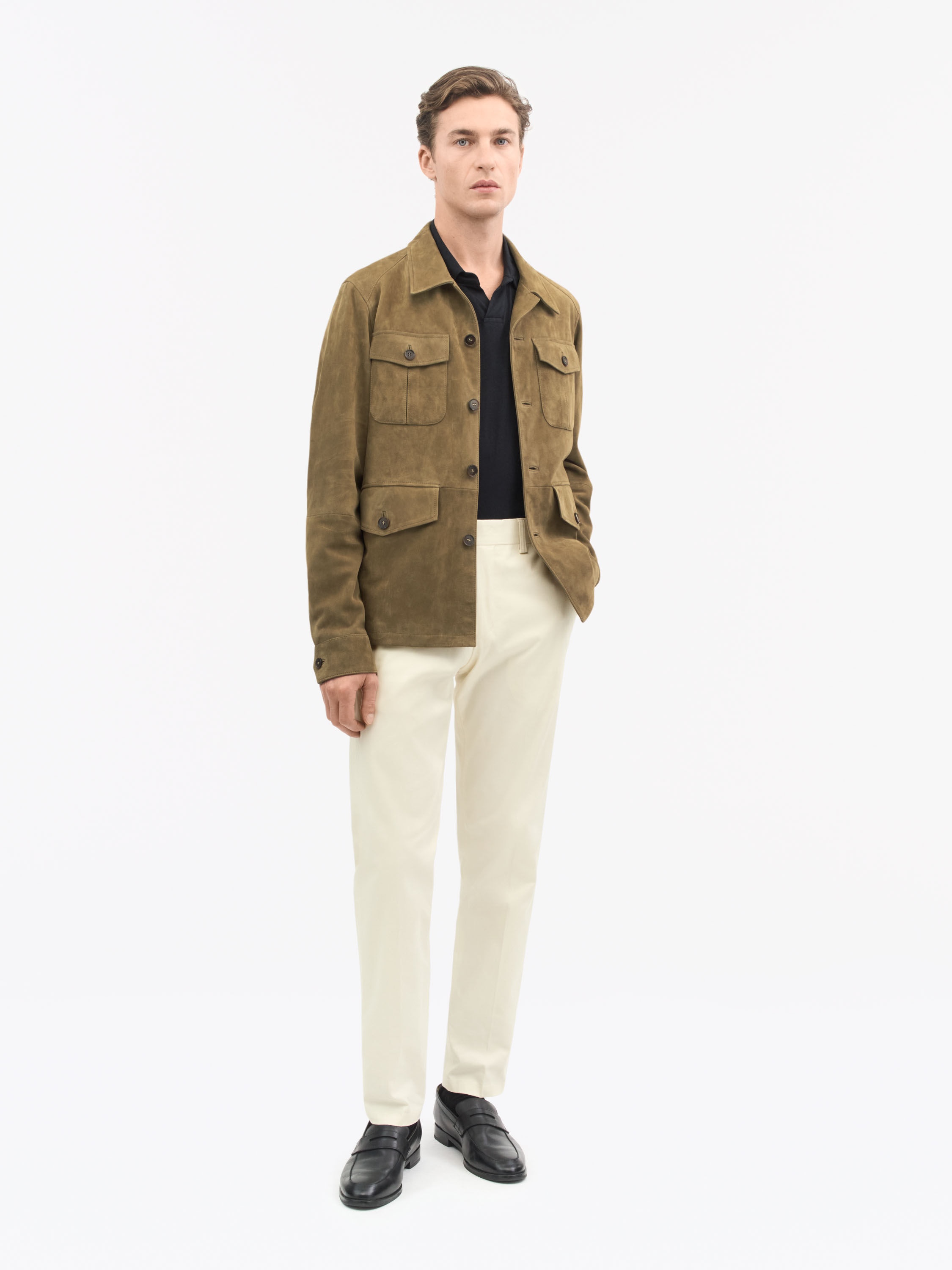 Lane Khaki Suede Jacket - 2