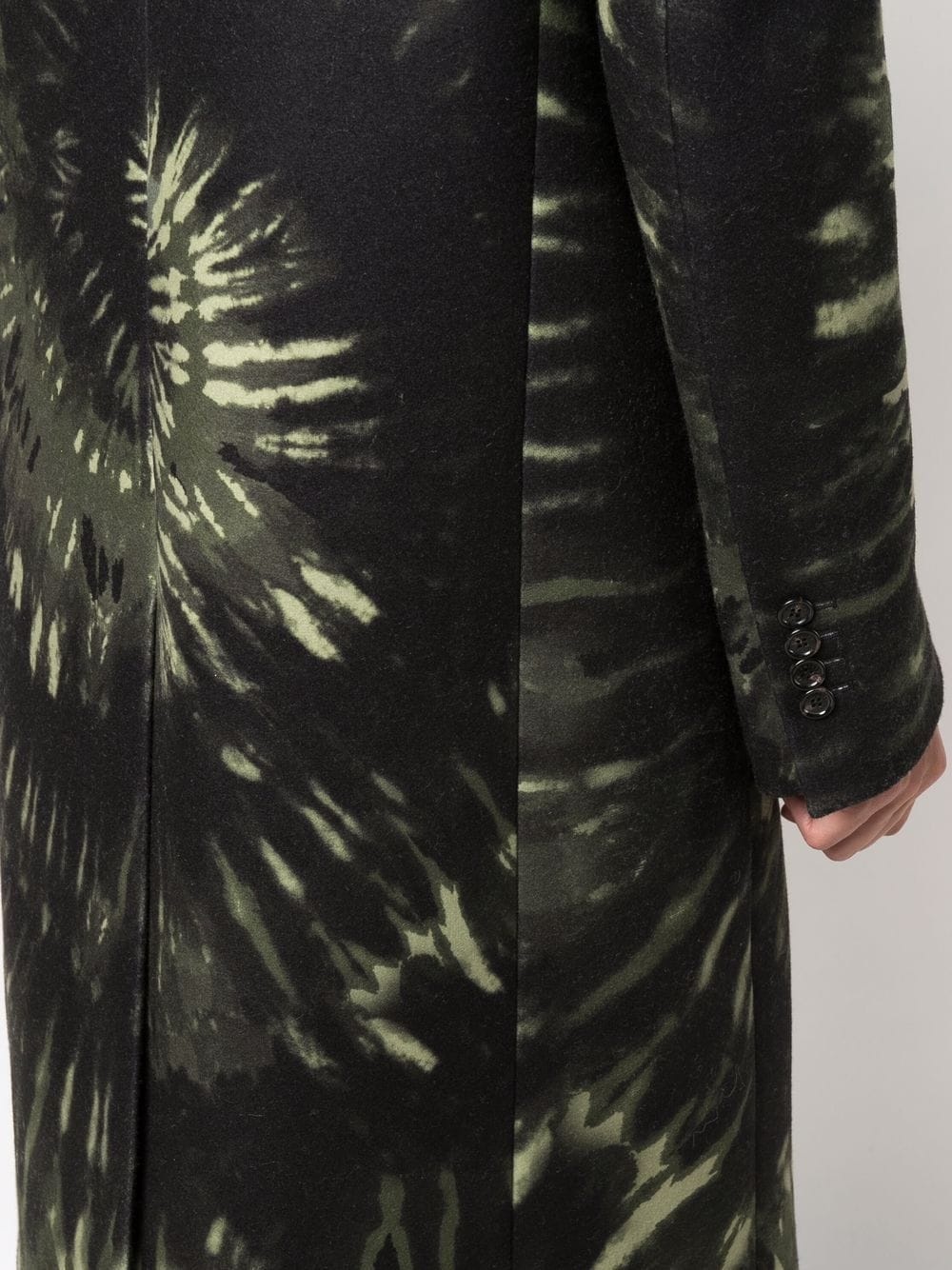 single-breasted tie-dye coat - 5
