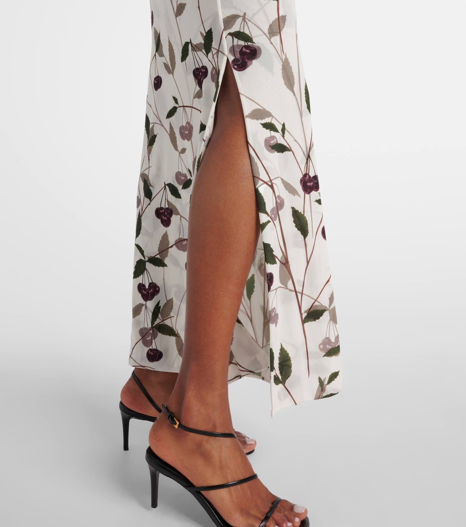 Printed mesh jersey maxi dress - 5