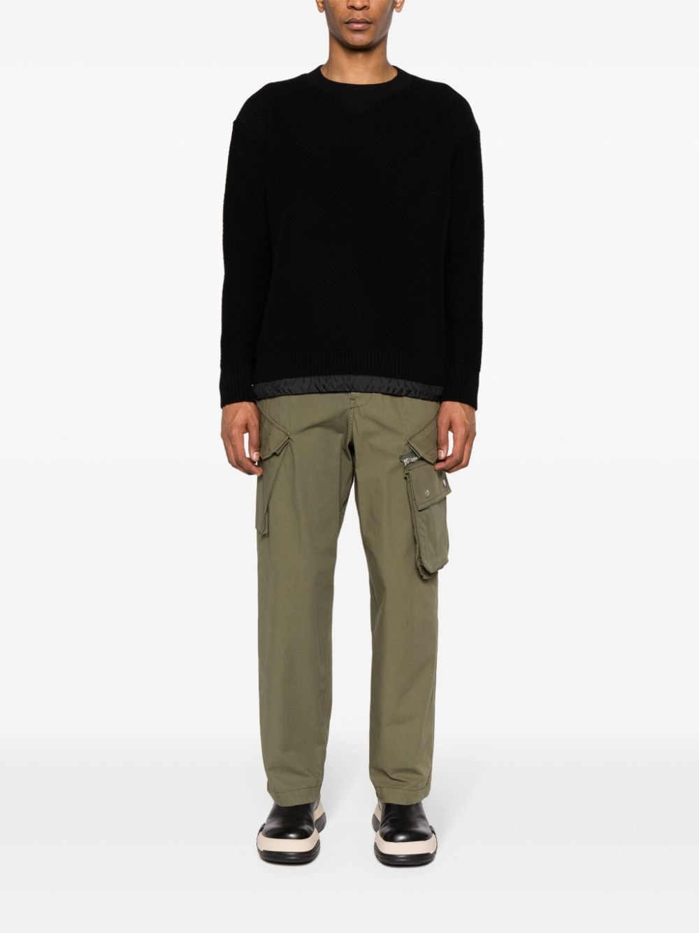 drawstring-hem ribbed-knit jumper - 2