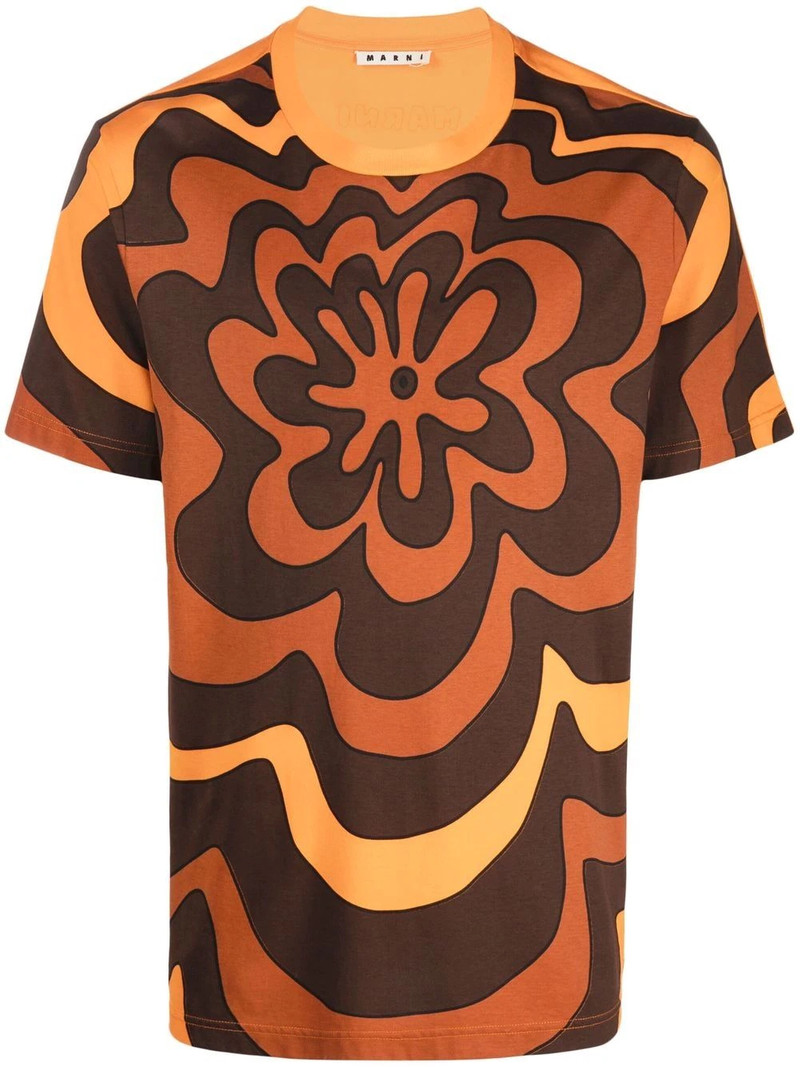 flower-print T-shirt 1