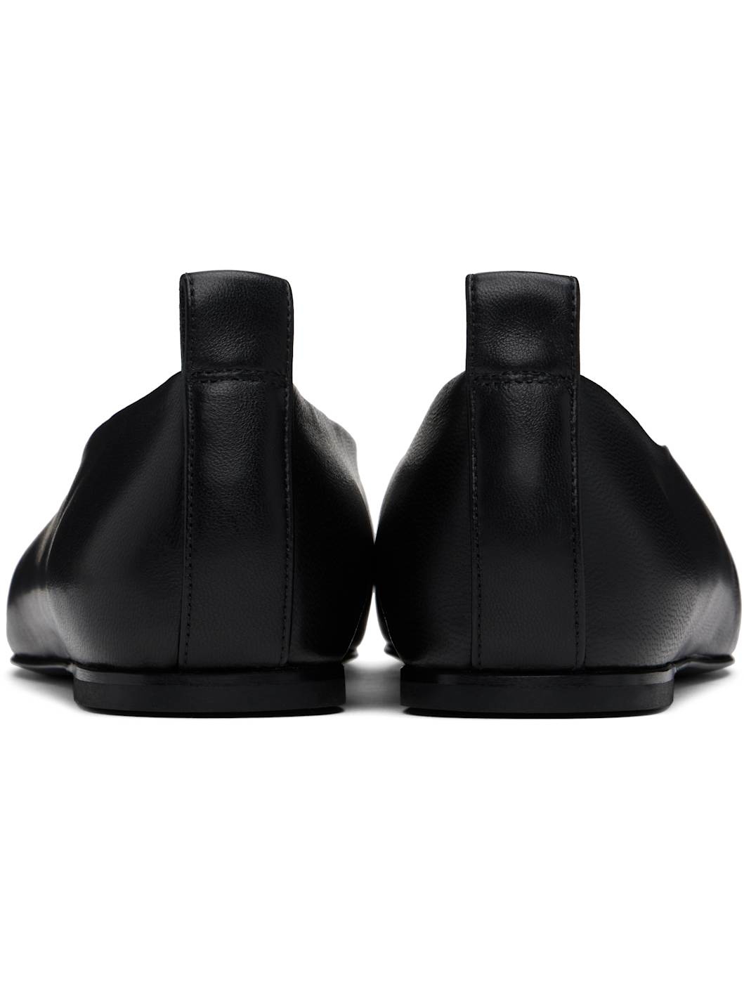 Black Minimal Leather Loafers - 2