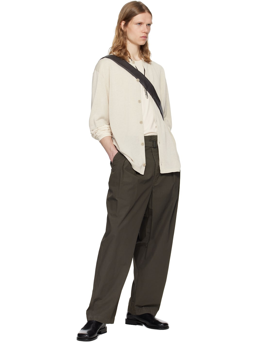 Beige Short Sleeve Overshirt Cardigan - 4