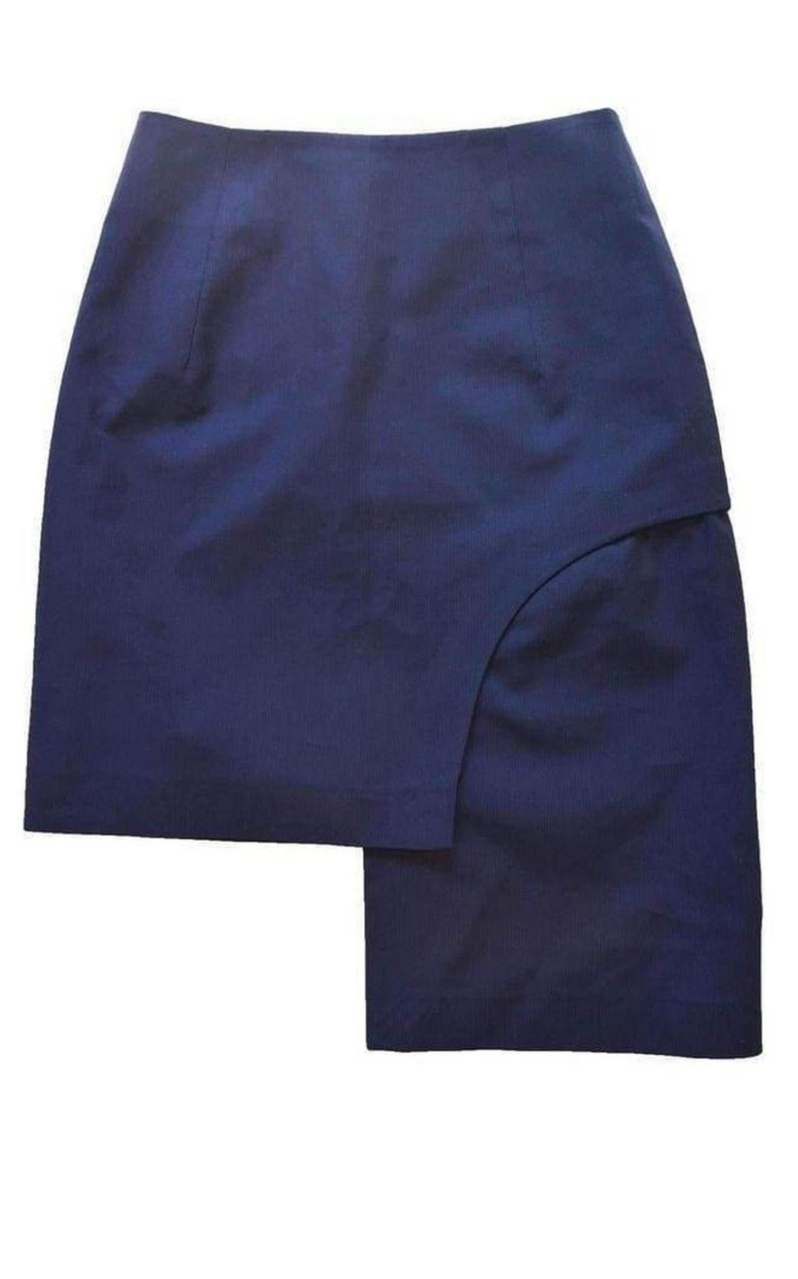 Side Asymmetric Side Striped Skirt - 2