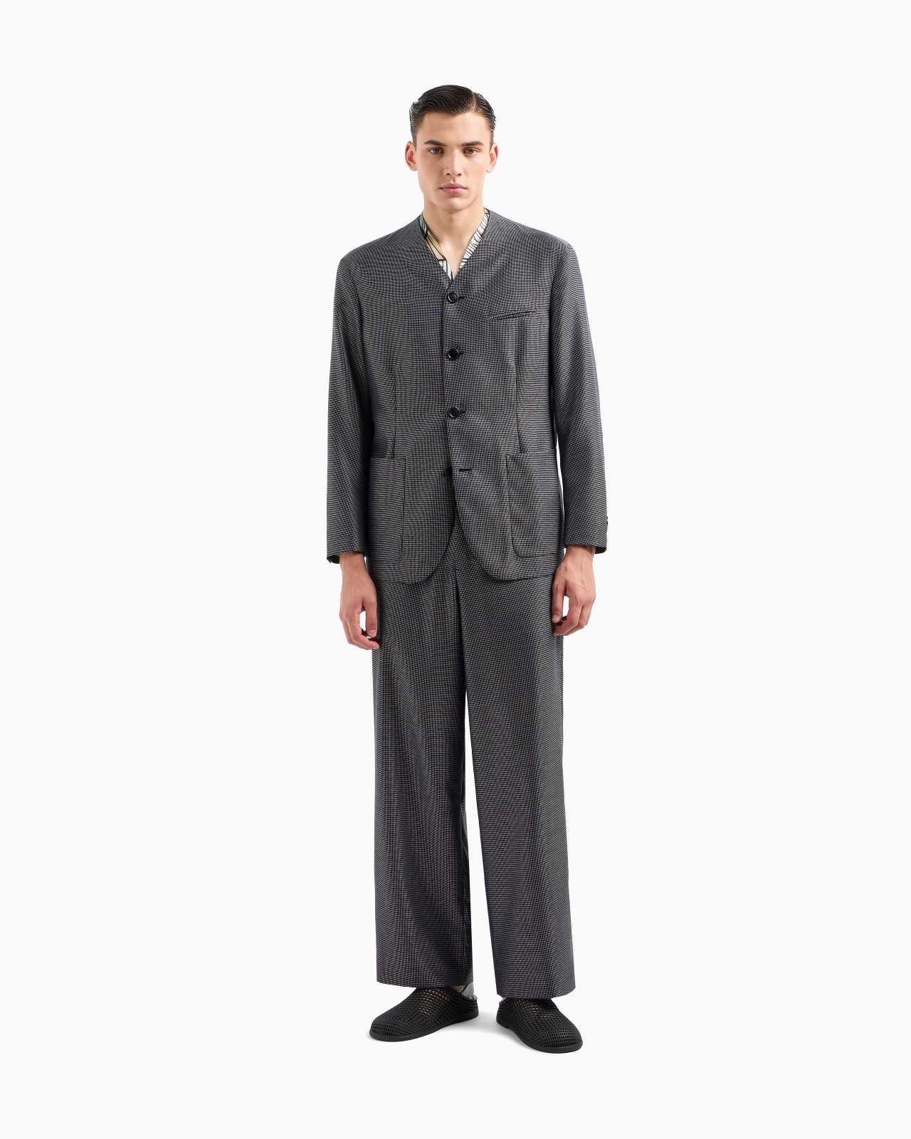 VIRGIN WOOL AND SILK SINGLE-BREASTED SUIT - 4
