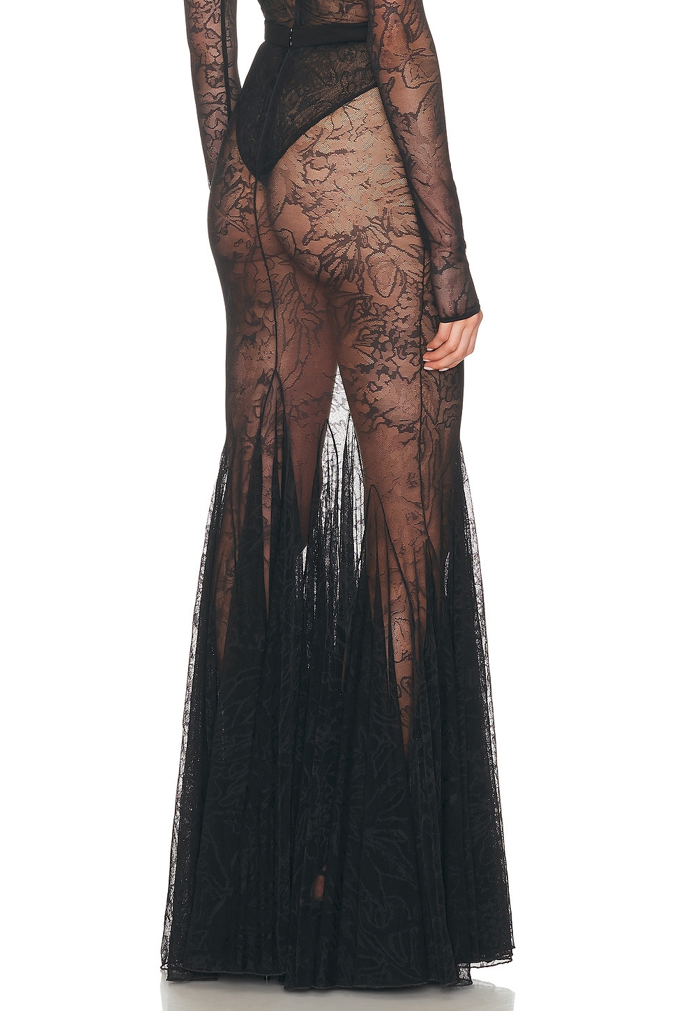 Floral Lace Maxi Skirt - 4