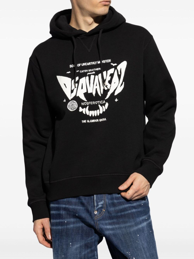 logo-print cotton hoodie 3