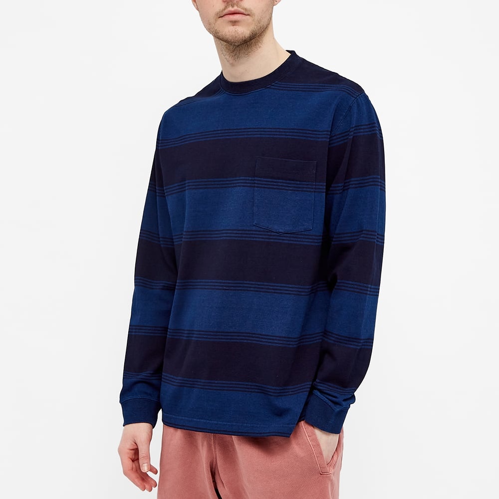 Beams Plus Indigo Stripe Pocket Tee - 4