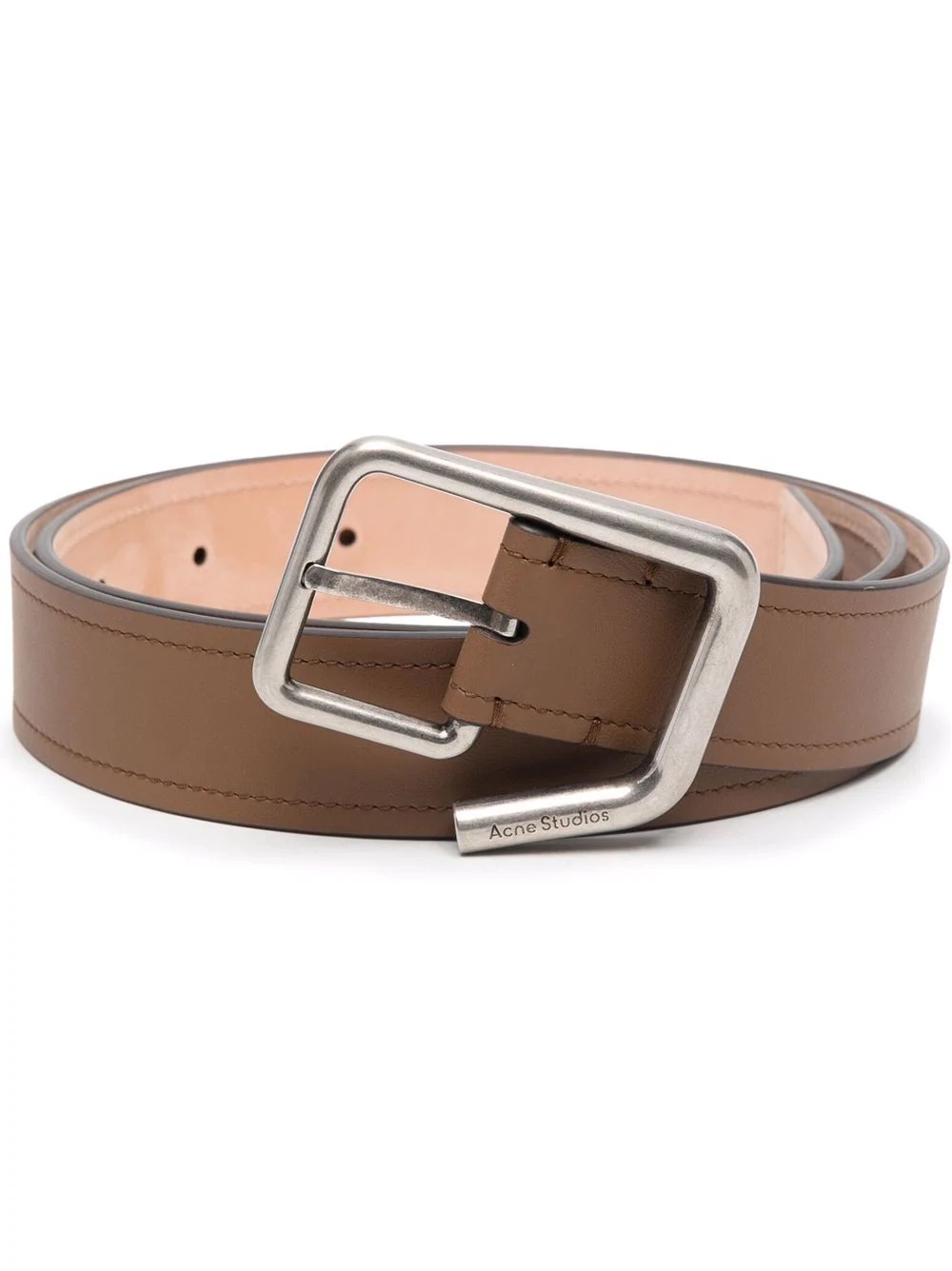 engraved-logo buckle belt - 1