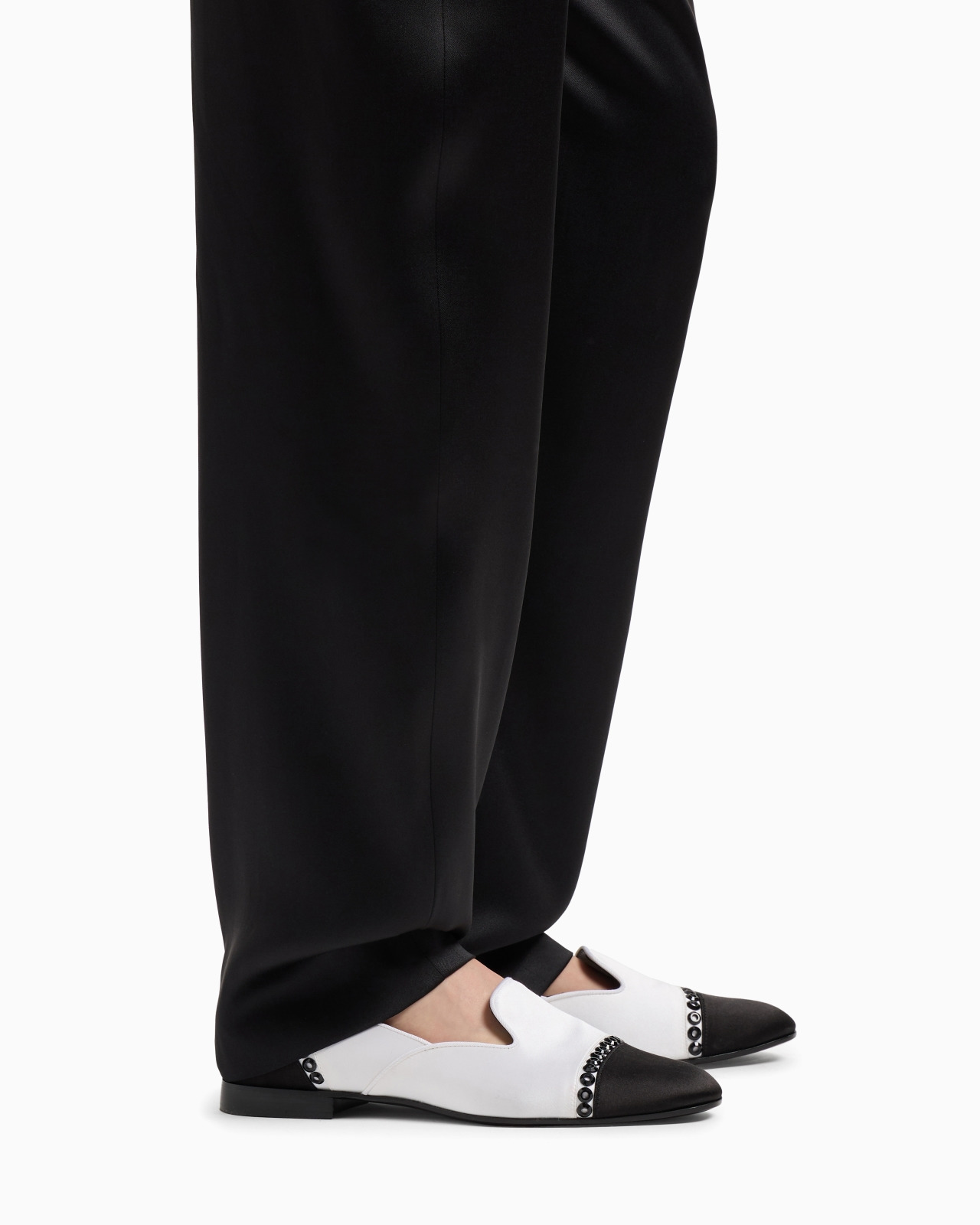 TWO-TONE BRUSHED LEATHER SLIP-ONS - 8