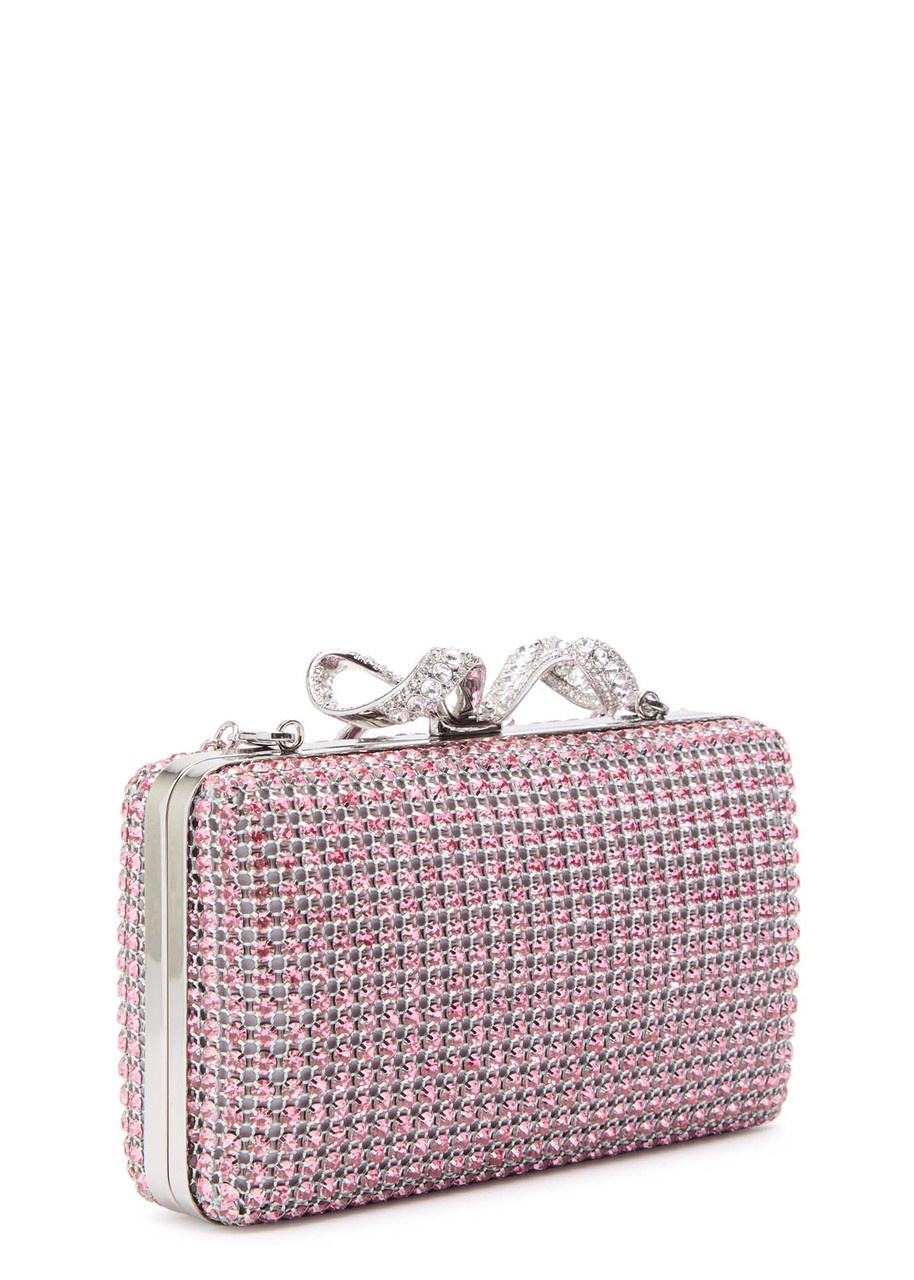Self-portrait Crystal-embellished Satin box Clutch - 2
