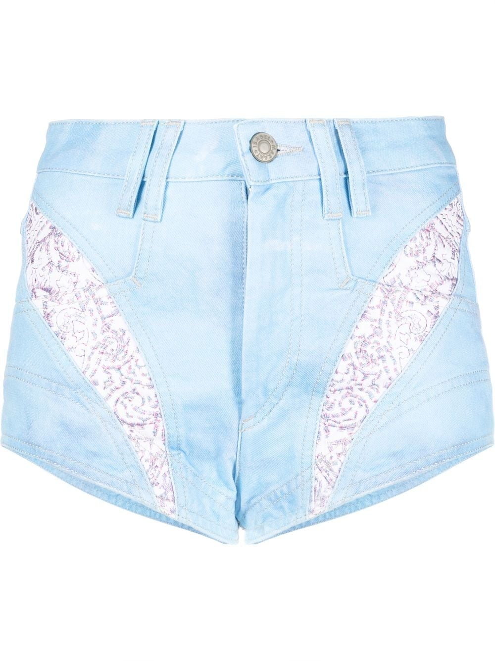 Neida patchwork-panel detail shorts - 1