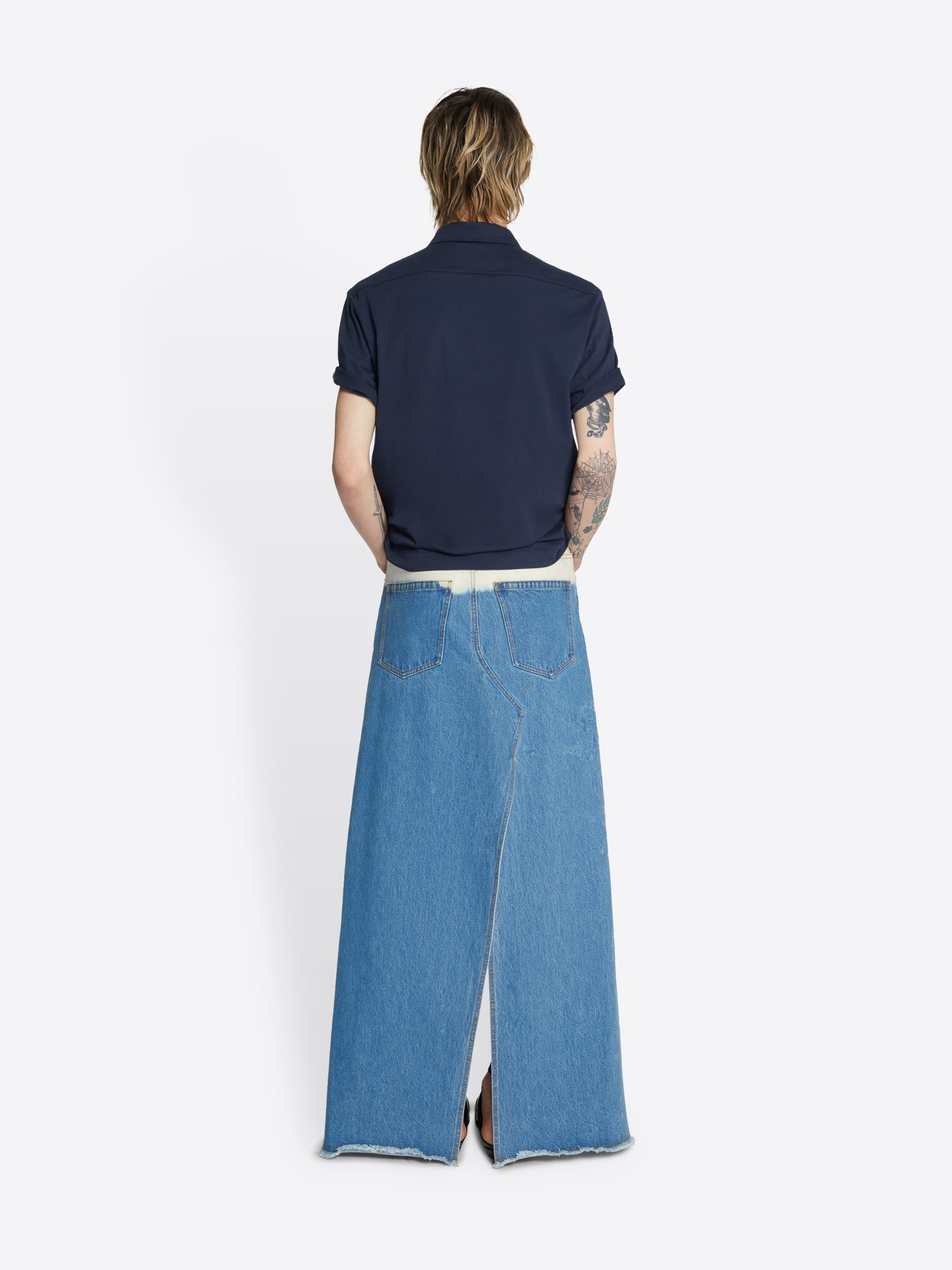 LONG DENIM SKIRT - 4