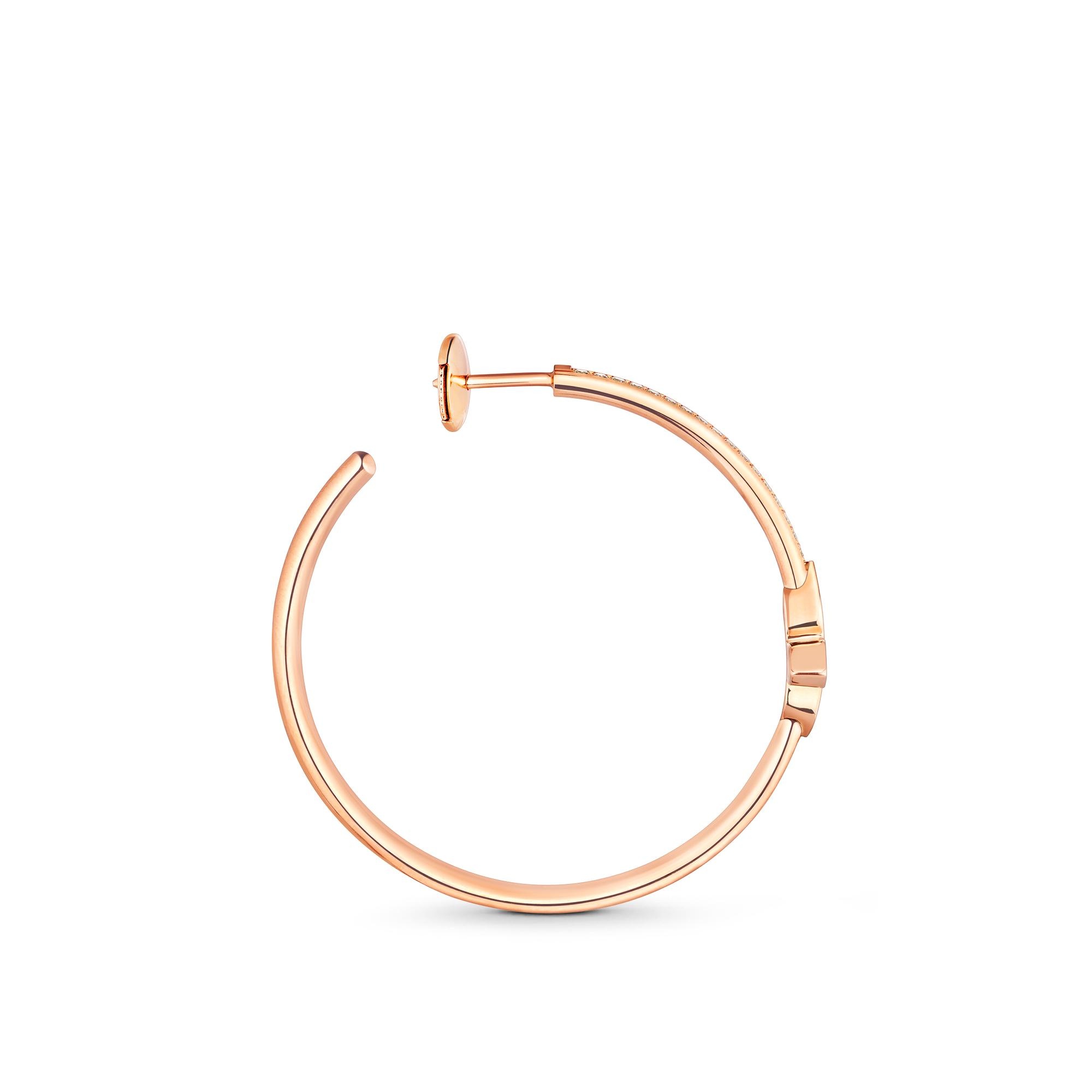 Idylle Blossom Hoops, Pink Gold And Diamonds - 4