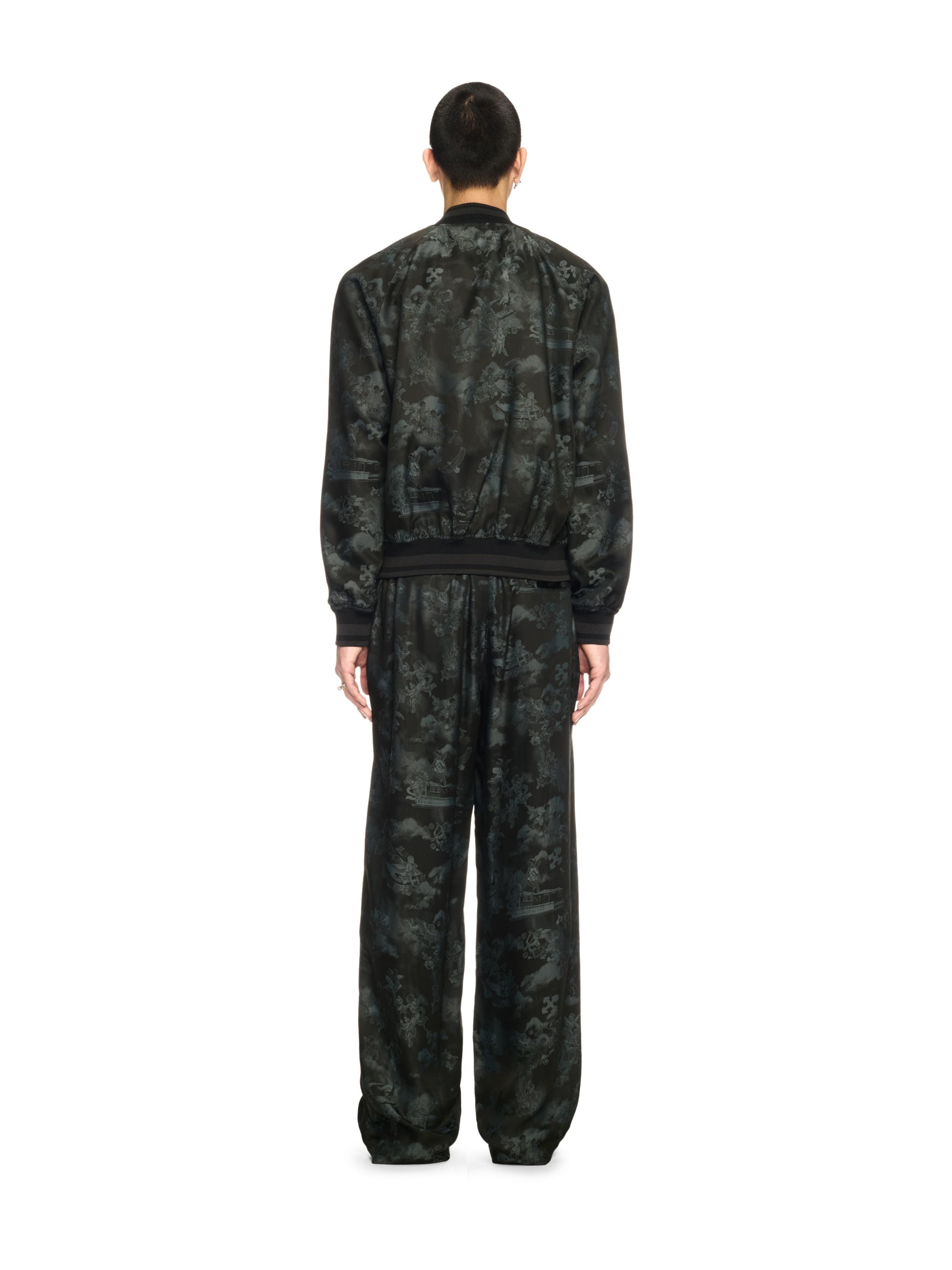 Black Jacquard Fresco Souvenir Pants - 4