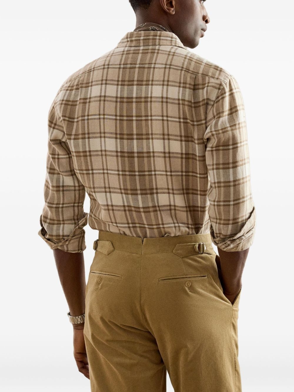 check-print shirt - 4