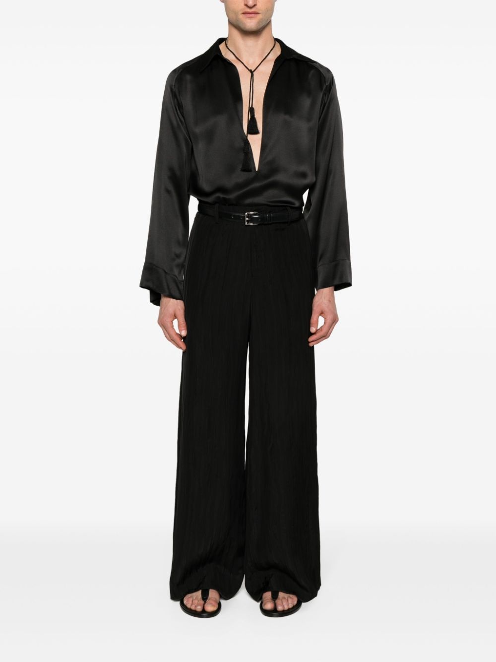 pleated wide-leg trousers - 2