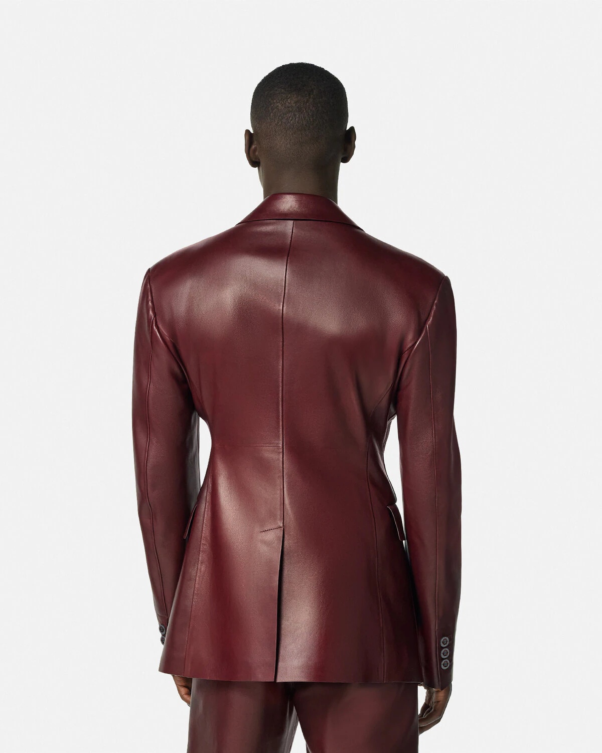 Leather Single-Breasted Blazer - 5
