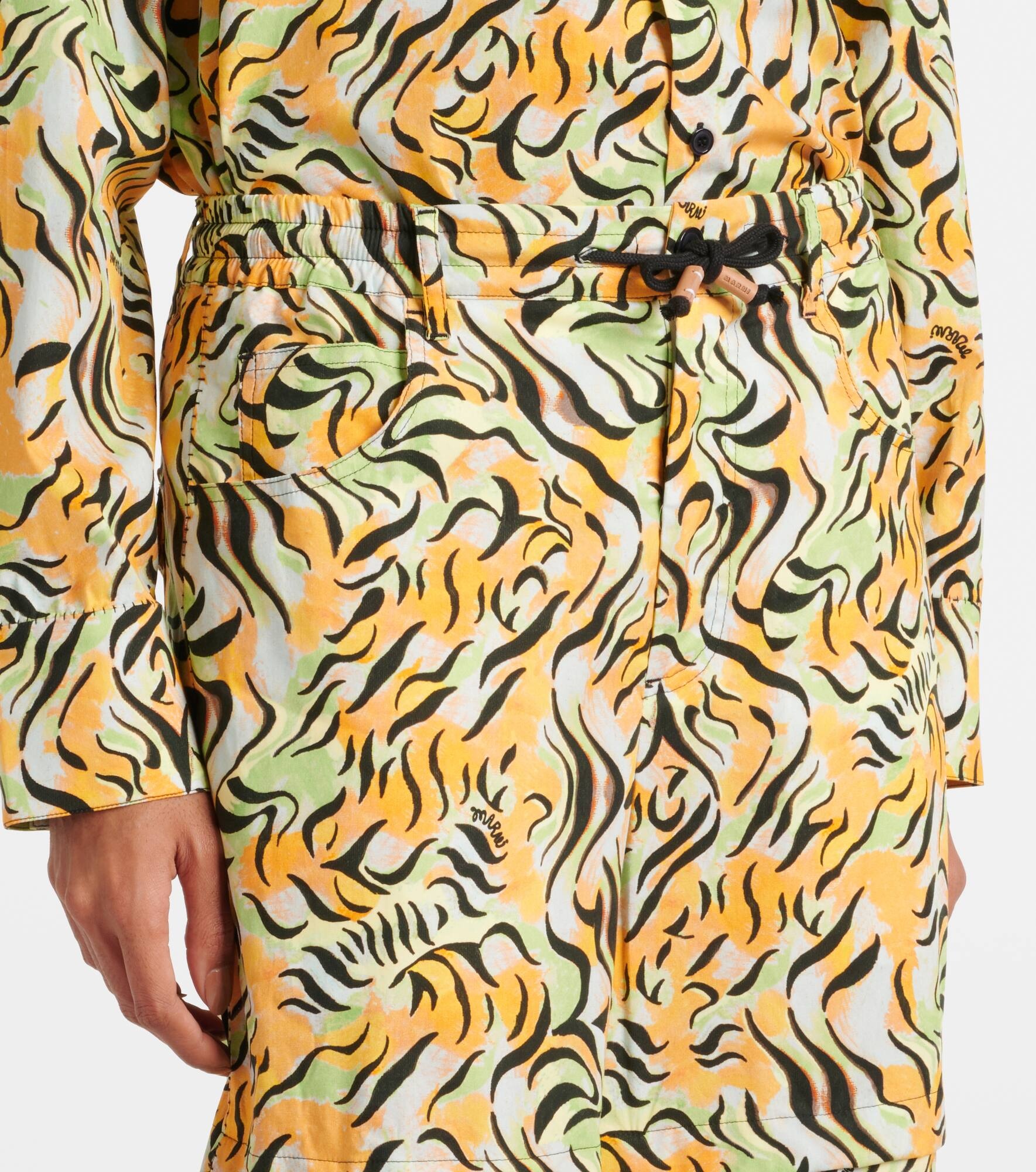 Printed cotton wide-leg pants - 4