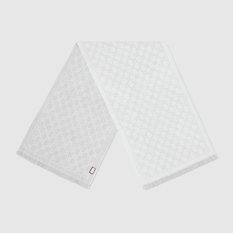 GUCCI GG jacquard knitted scarf outlook