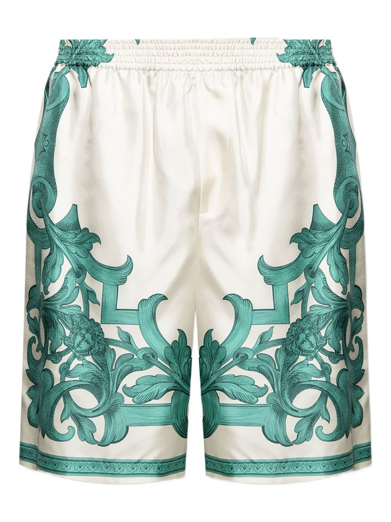 baroque print silk shorts 1