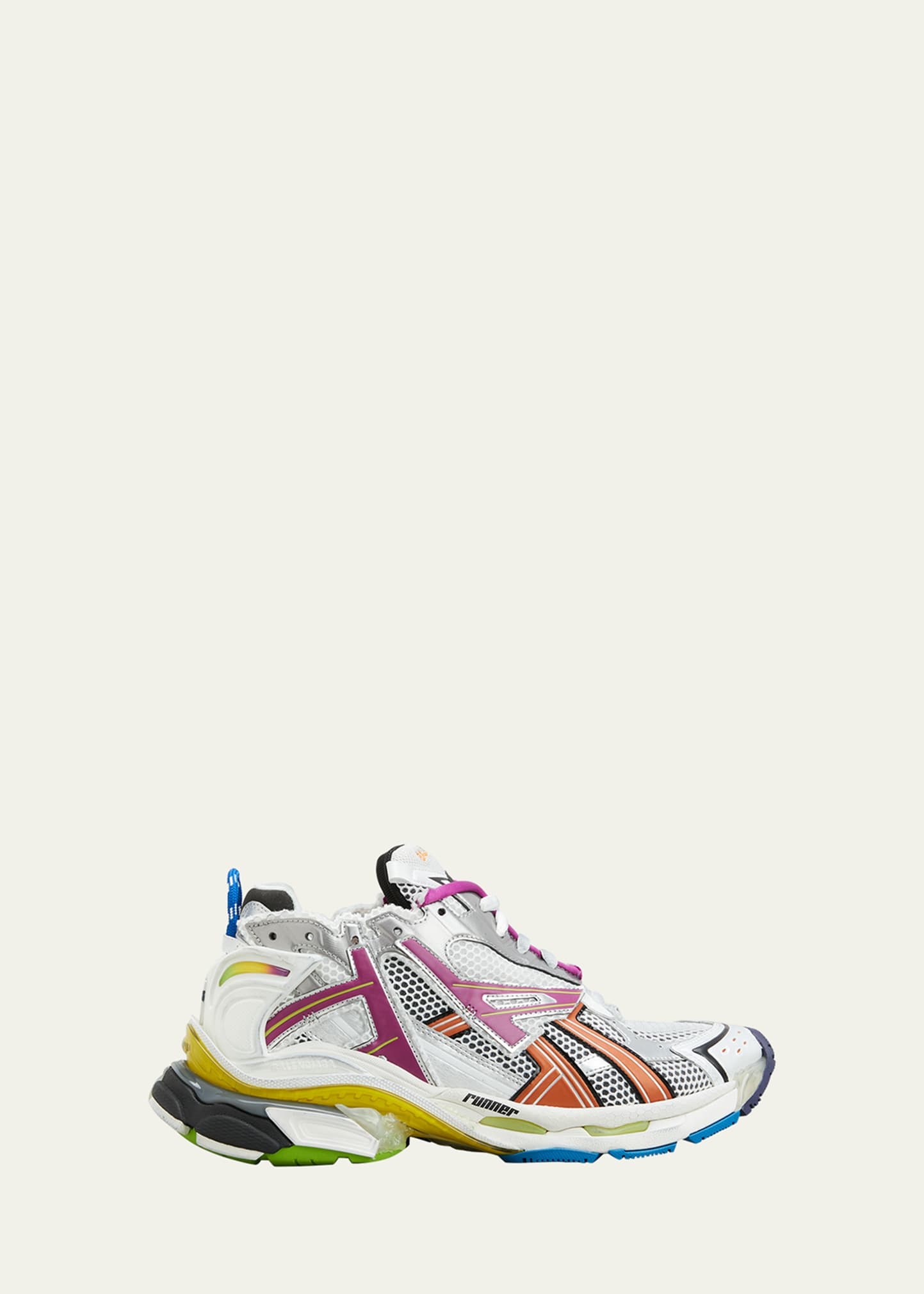 BALENCIAGA Men's Multicolor Mesh Runner Sneakers