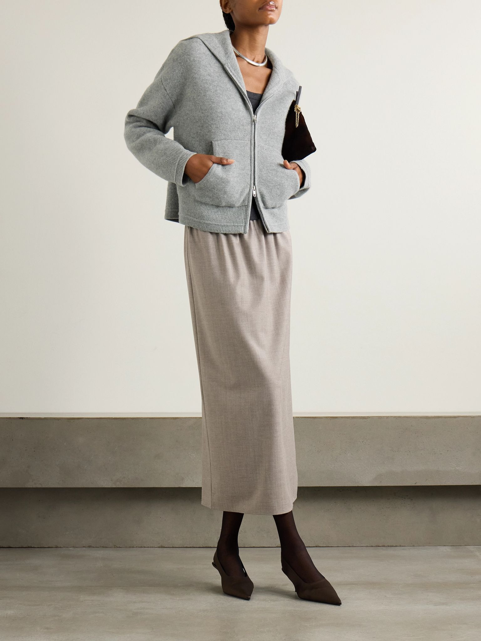 Merino wool hoodie Gray - 2